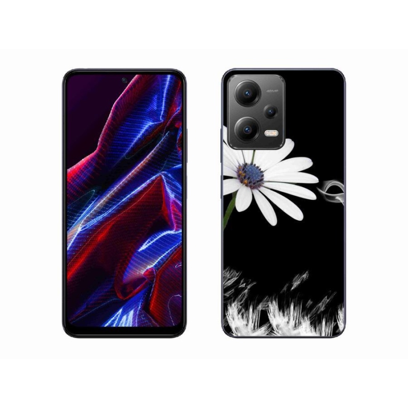 Gelový kryt mmCase na mobil Xiaomi Redmi Note 12 5G - bílá květina