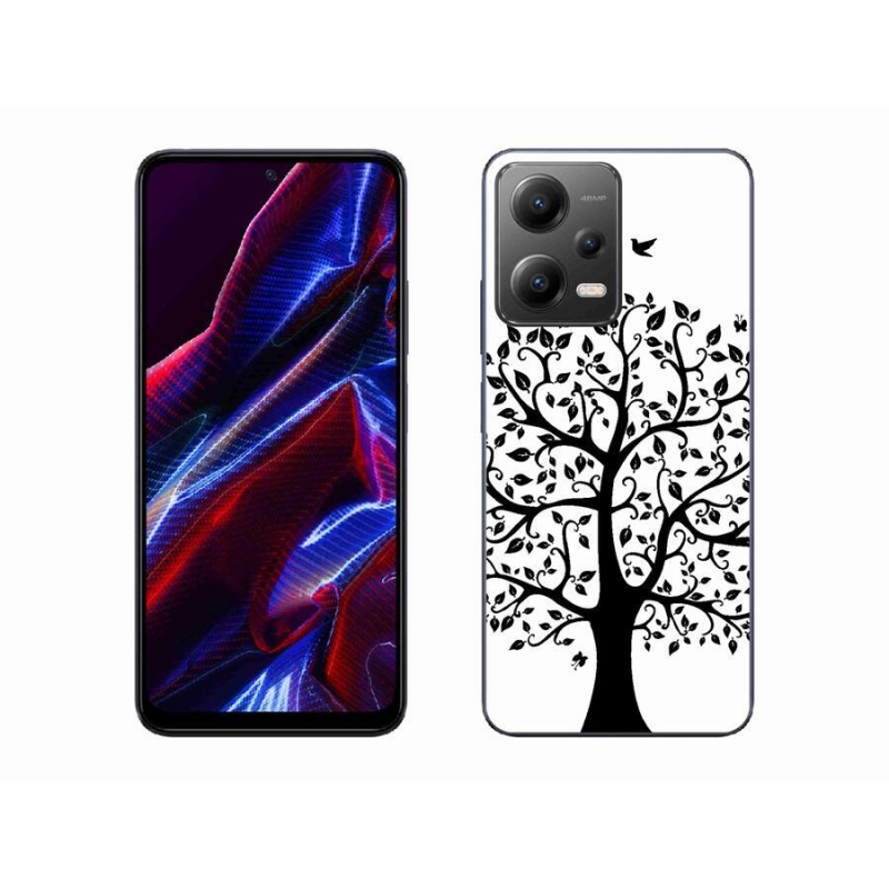 Gelový kryt mmCase na mobil Xiaomi Redmi Note 12 5G - černobílý strom