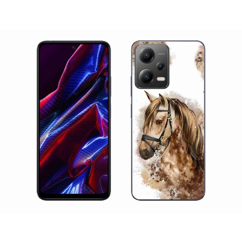Gelový kryt mmCase na mobil Xiaomi Redmi Note 12 5G - hnědý kreslený kůň