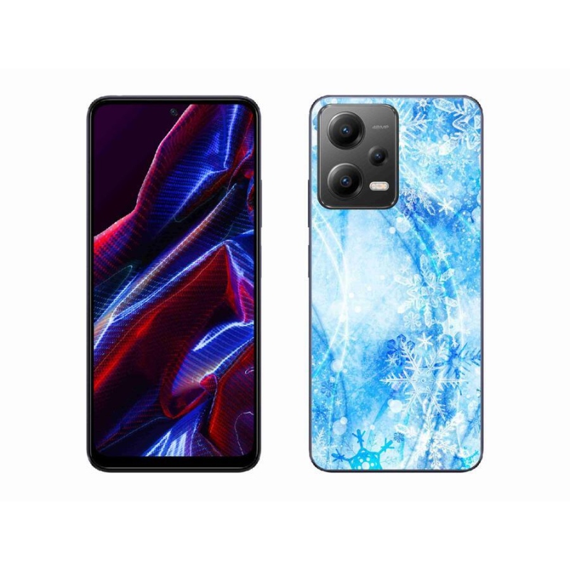 Gelový kryt mmCase na mobil Xiaomi Redmi Note 12 5G - sněhové vločky