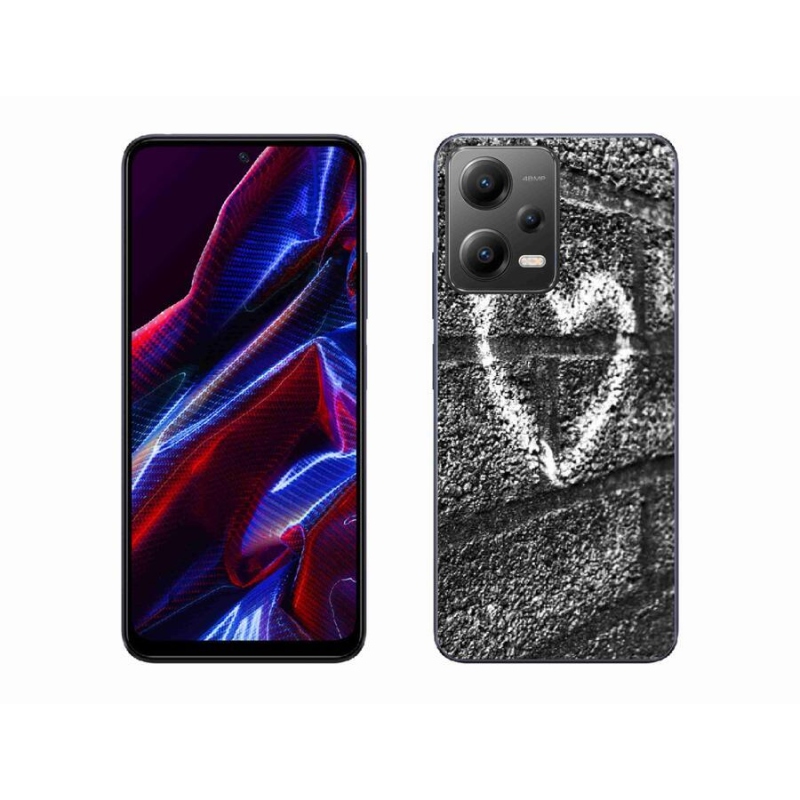 Gelový kryt mmCase na mobil Xiaomi Redmi Note 12 5G - srdce na zdi