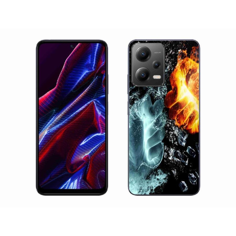 Gelový kryt mmCase na mobil Xiaomi Redmi Note 12 5G - voda a oheň