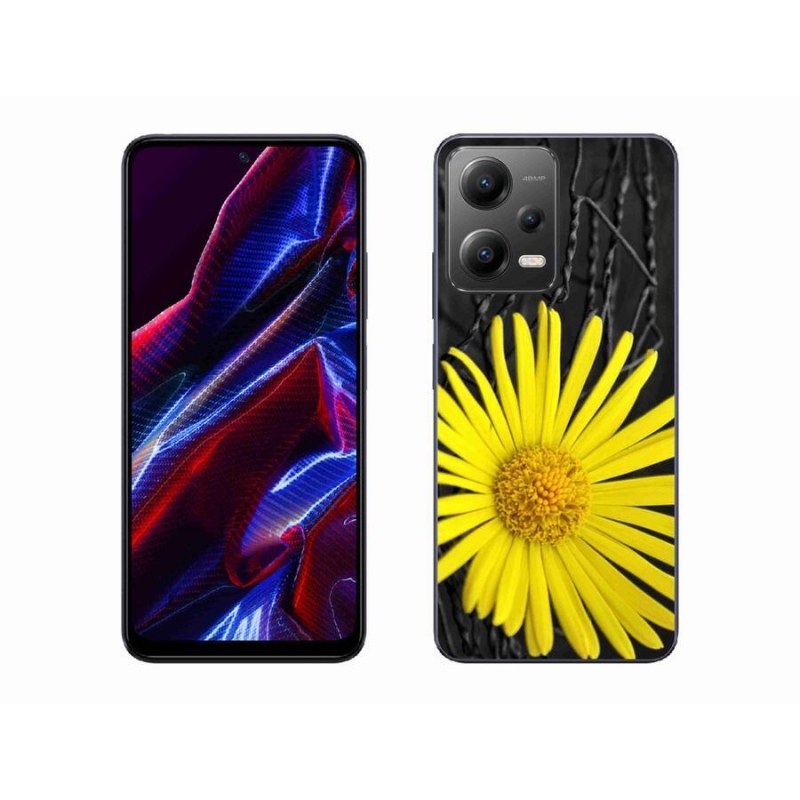 Gelový kryt mmCase na mobil Xiaomi Redmi Note 12 5G - žlutá květina