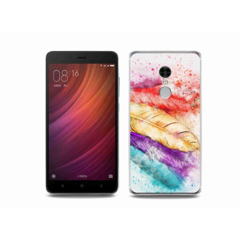 Gelový kryt mmCase na mobil Xiaomi Redmi Note 4 - barevné peří