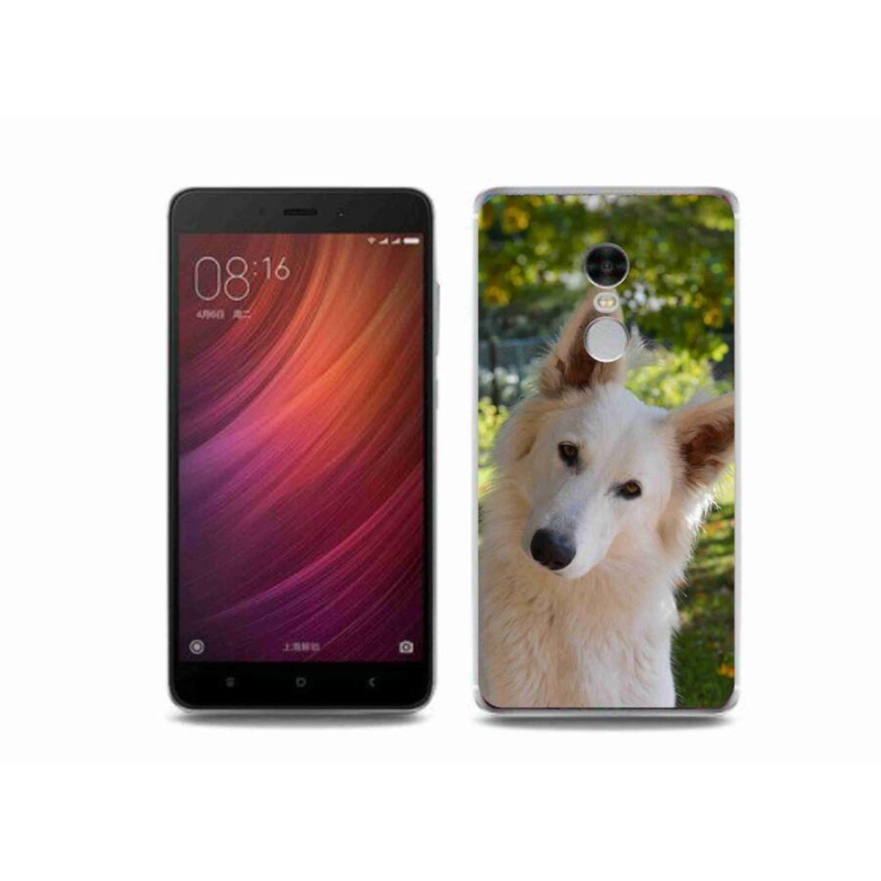 Gelový kryt mmCase na mobil Xiaomi Redmi Note 4 - bílý švýcarský ovčák 1