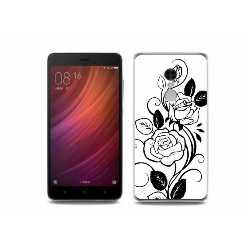 Gelový kryt mmCase na mobil Xiaomi Redmi Note 4 - černobílá růže
