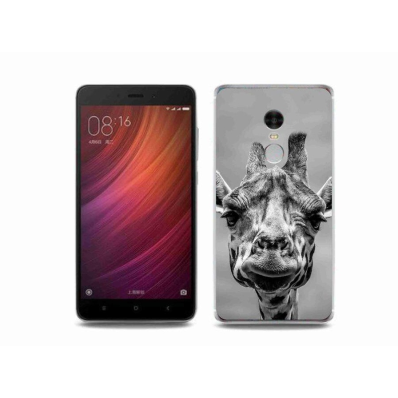 Gelový kryt mmCase na mobil Xiaomi Redmi Note 4 - černobílá žirafa
