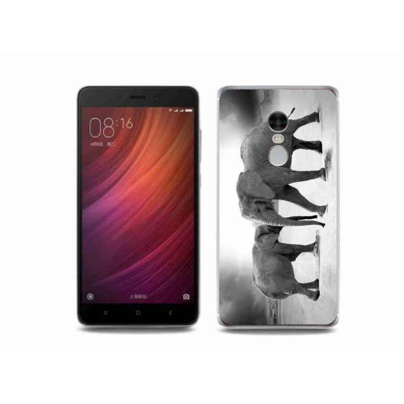 Gelový kryt mmCase na mobil Xiaomi Redmi Note 4 - černobílí sloni