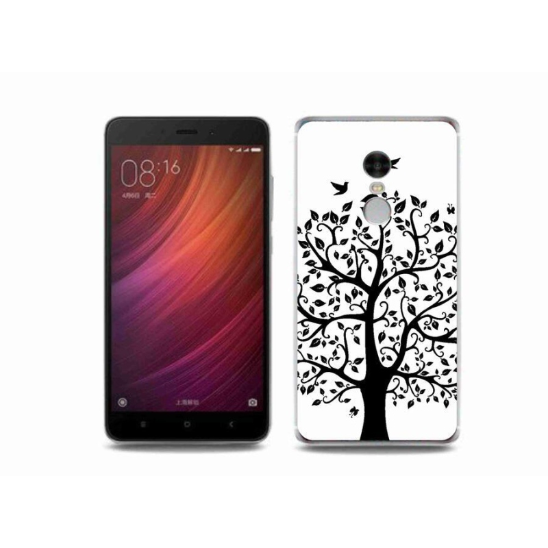 Gelový kryt mmCase na mobil Xiaomi Redmi Note 4 - černobílý strom