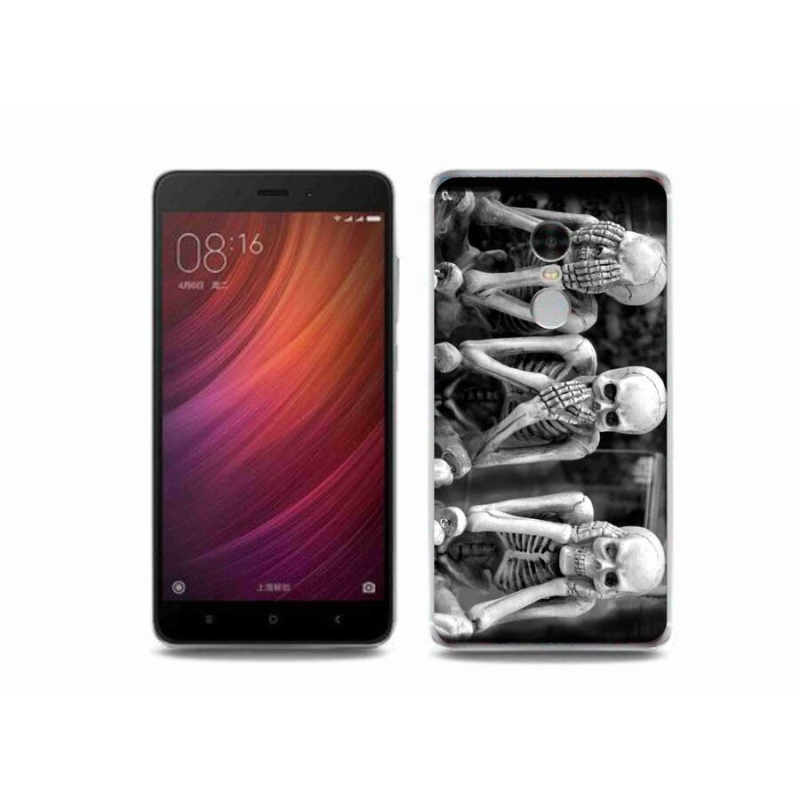 Gelový kryt mmCase na mobil Xiaomi Redmi Note 4 - kostlivci