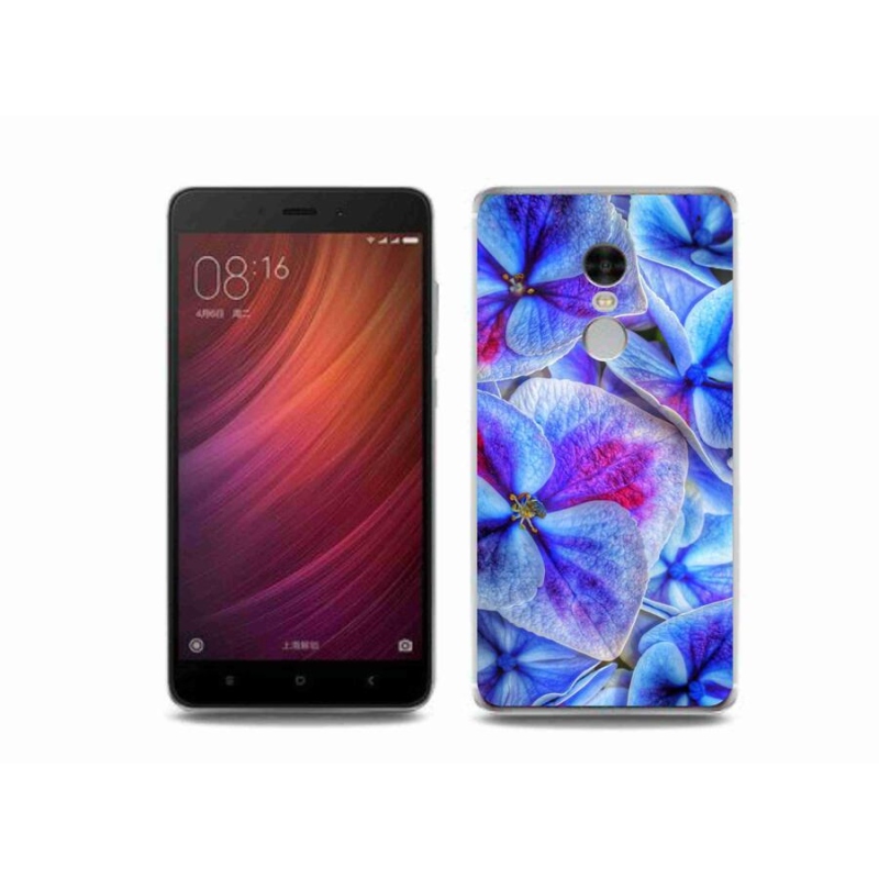 Gelový kryt mmCase na mobil Xiaomi Redmi Note 4 - modré květy 1