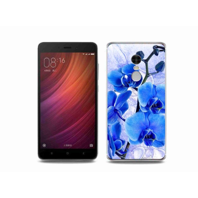 Gelový kryt mmCase na mobil Xiaomi Redmi Note 4 - modré květy