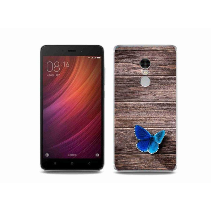 Gelový kryt mmCase na mobil Xiaomi Redmi Note 4 - modrý motýl 1