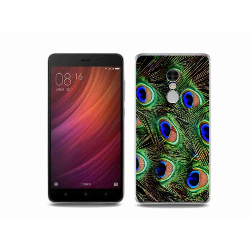 Gelový kryt mmCase na mobil Xiaomi Redmi Note 4 - paví peří