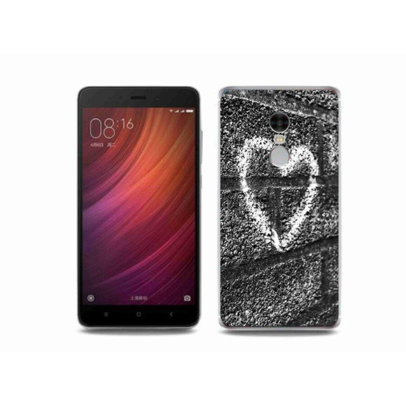 Gelový kryt mmCase na mobil Xiaomi Redmi Note 4 - srdce na zdi