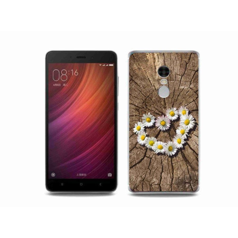 Gelový kryt mmCase na mobil Xiaomi Redmi Note 4 - srdce z kopretin