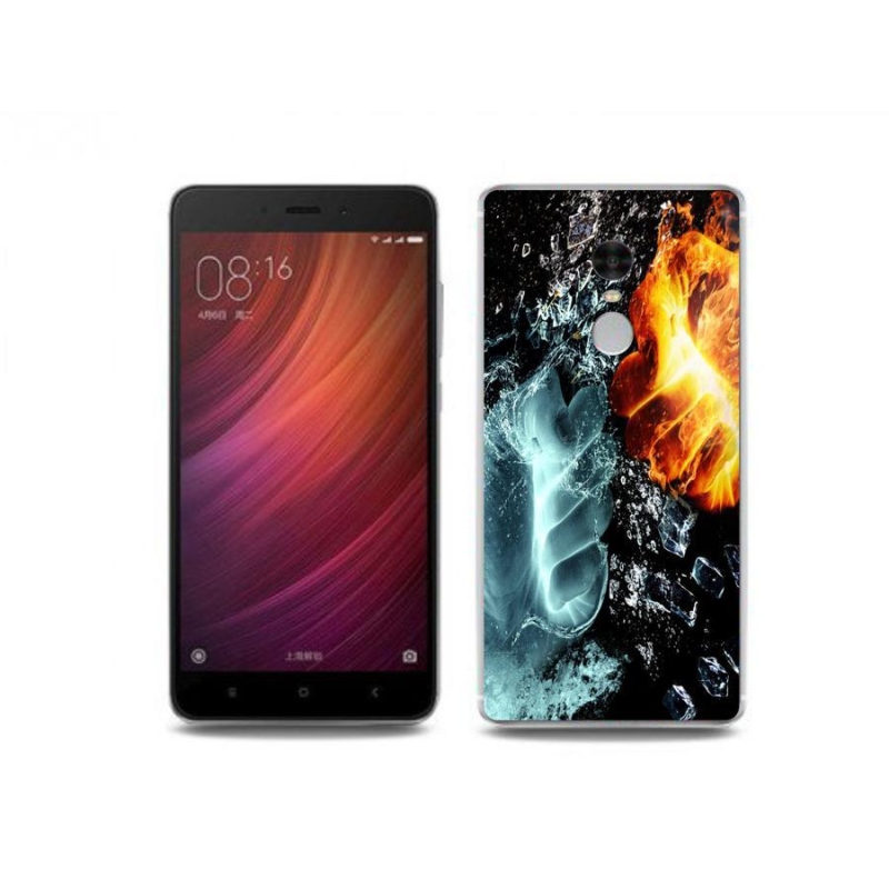 Gelový kryt mmCase na mobil Xiaomi Redmi Note 4 - voda a oheň