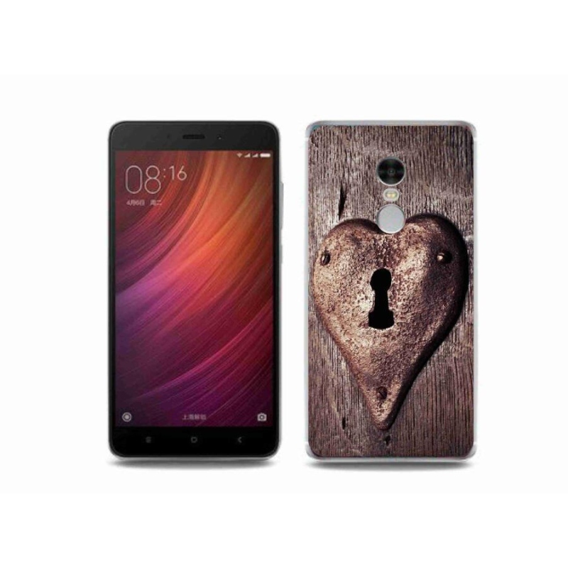 Gelový kryt mmCase na mobil Xiaomi Redmi Note 4 - zámek ve tvaru srdce