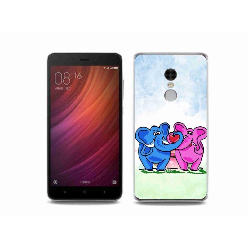 Gelový kryt mmCase na mobil Xiaomi Redmi Note 4 - zamilovaní sloni