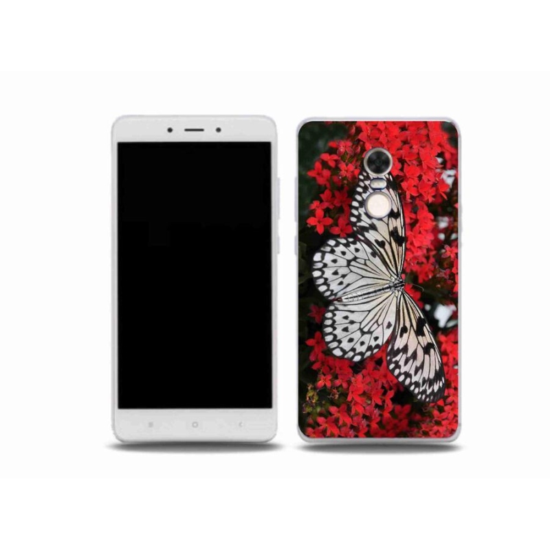 Gelový kryt mmCase na mobil Xiaomi Redmi Note 4X - černobílý motýl 1