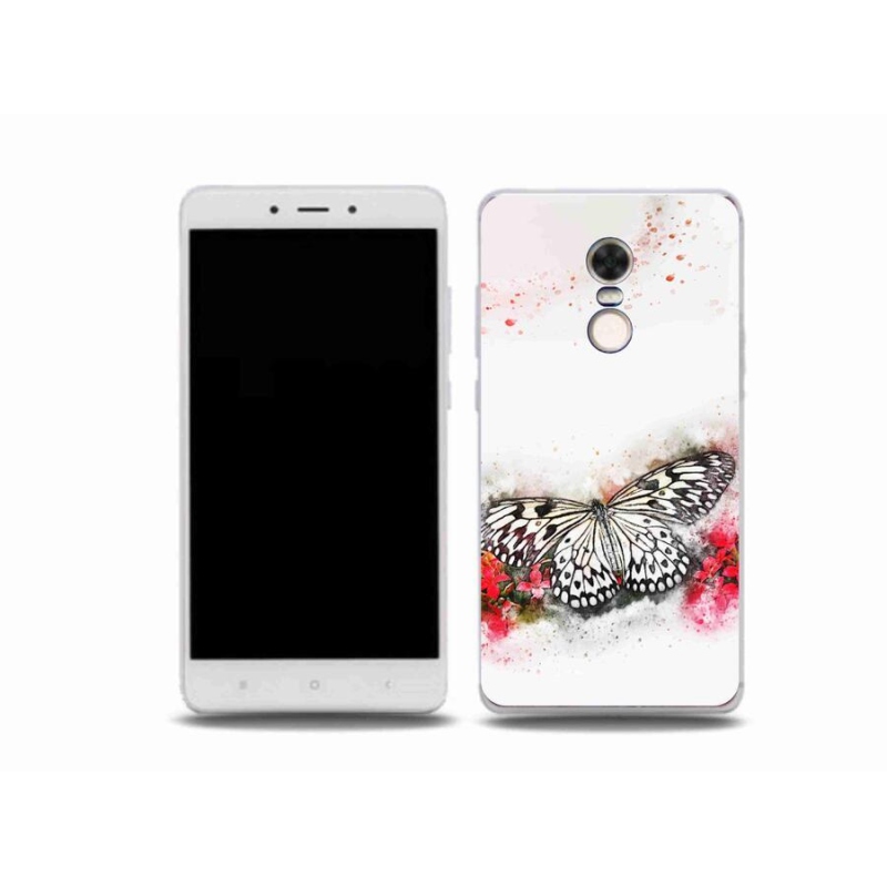 Gelový kryt mmCase na mobil Xiaomi Redmi Note 4X - černobílý motýl