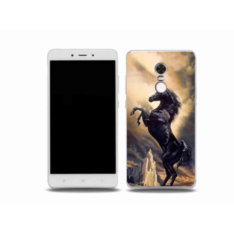 Gelový kryt mmCase na mobil Xiaomi Redmi Note 4X - černý kreslený kůň