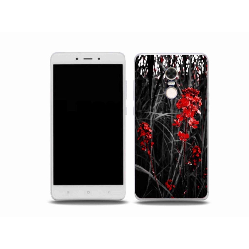 Gelový kryt mmCase na mobil Xiaomi Redmi Note 4X - červená rostlina