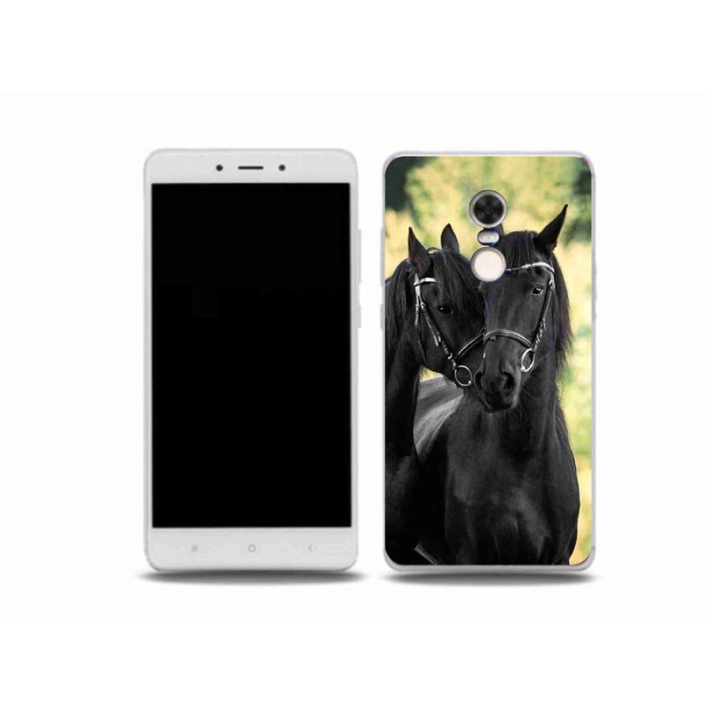 Gelový kryt mmCase na mobil Xiaomi Redmi Note 4X - dva černí koně
