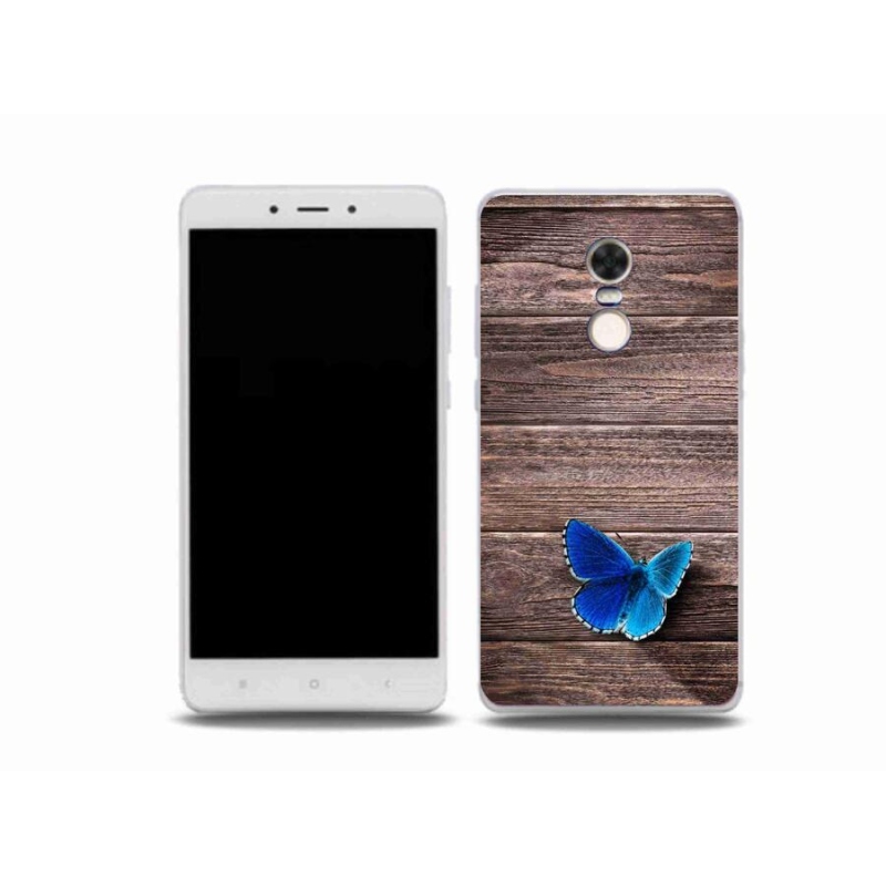 Gelový kryt mmCase na mobil Xiaomi Redmi Note 4X - modrý motýl 1