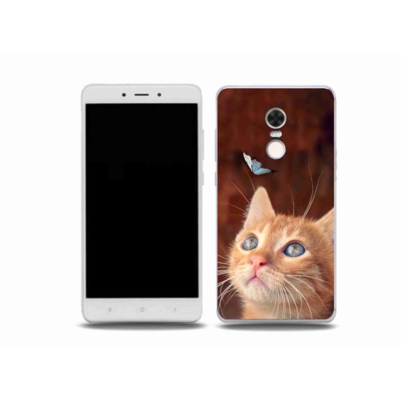 Gelový kryt mmCase na mobil Xiaomi Redmi Note 4X - motýl a kotě