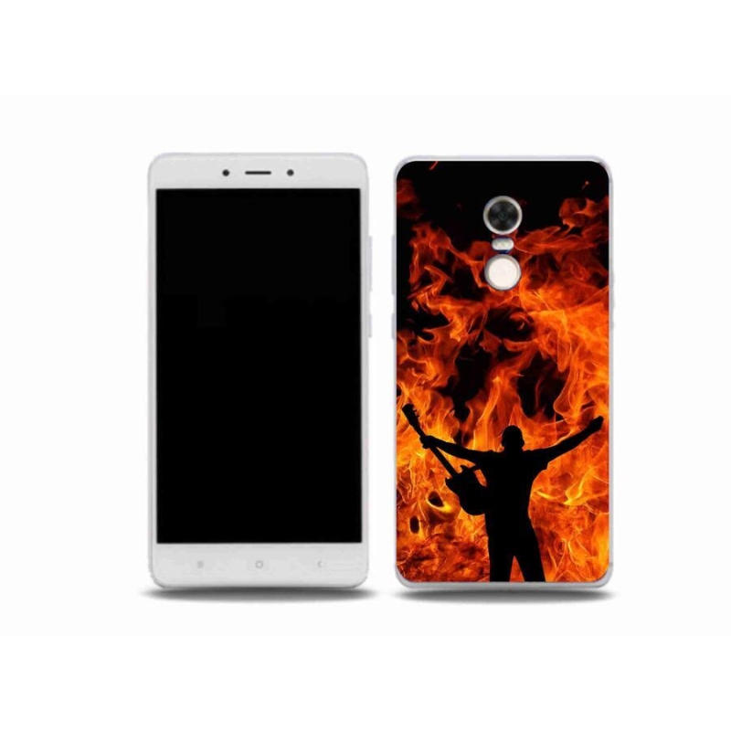 Gelový kryt mmCase na mobil Xiaomi Redmi Note 4X - muzikant a oheň