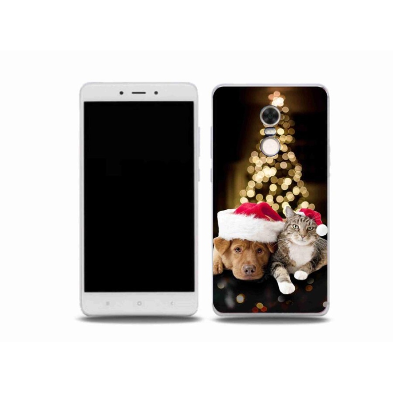 Gelový kryt mmCase na mobil Xiaomi Redmi Note 4X - vánoční pes a kočka