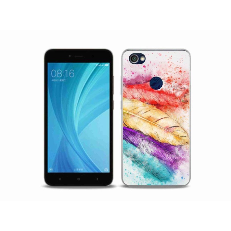 Gelový kryt mmCase na mobil Xiaomi Redmi Note 5A Prime - barevné peří