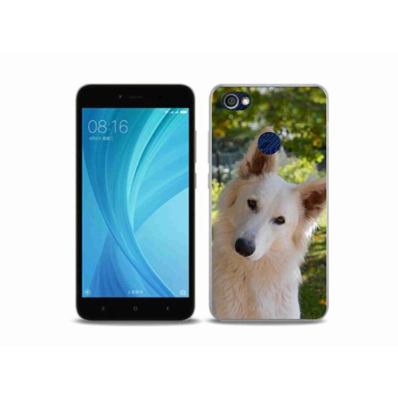 Gelový kryt mmCase na mobil Xiaomi Redmi Note 5A Prime - bílý švýcarský ovčák 1
