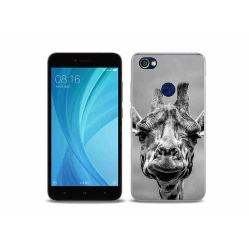 Gelový kryt mmCase na mobil Xiaomi Redmi Note 5A Prime - černobílá žirafa