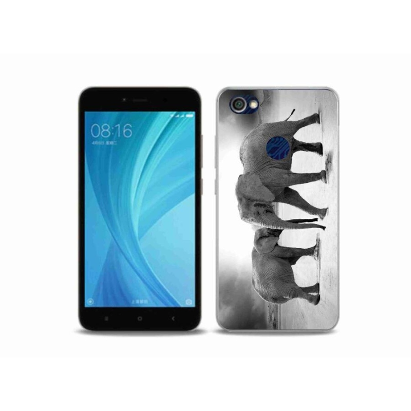 Gelový kryt mmCase na mobil Xiaomi Redmi Note 5A Prime - černobílí sloni