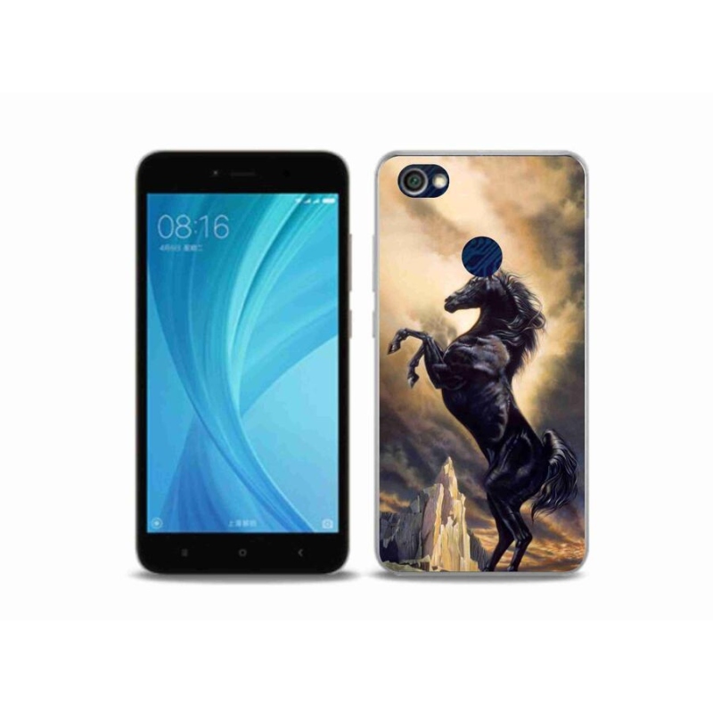 Gelový kryt mmCase na mobil Xiaomi Redmi Note 5A Prime - černý kreslený kůň