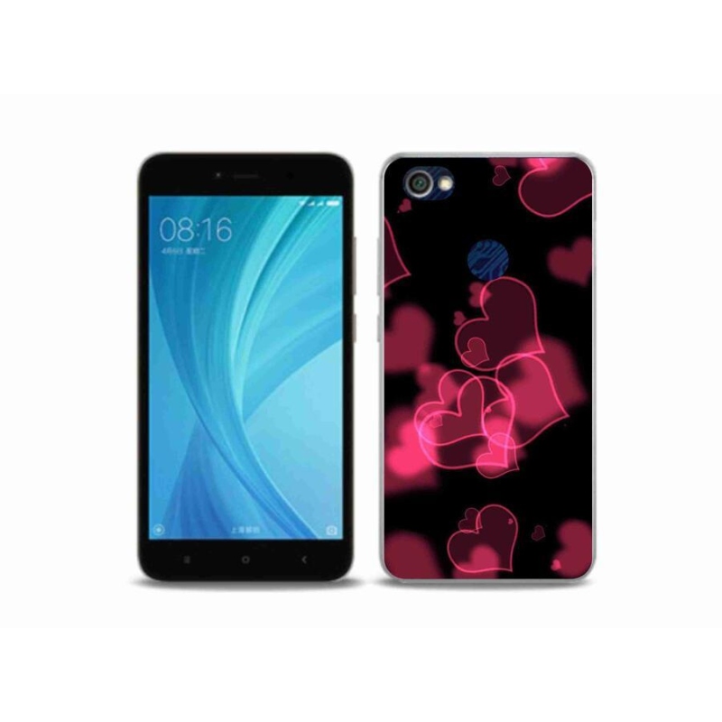 Gelový kryt mmCase na mobil Xiaomi Redmi Note 5A Prime - červená srdíčka
