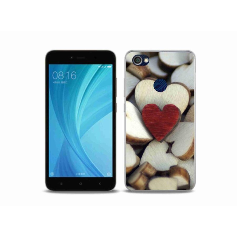 Gelový kryt mmCase na mobil Xiaomi Redmi Note 5A Prime - gravírované červené srdce