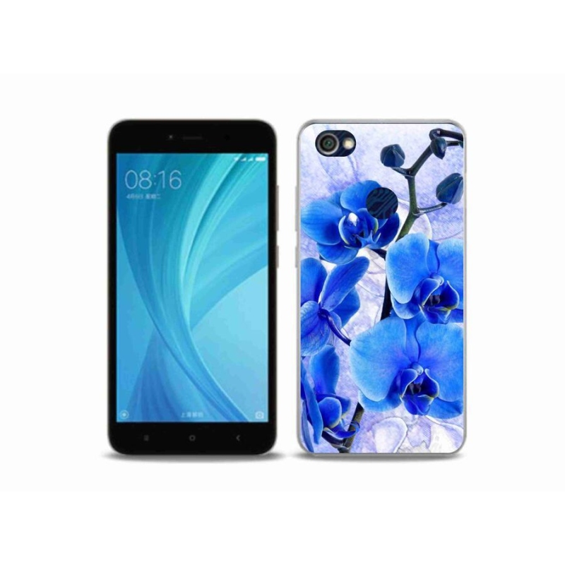 Gelový kryt mmCase na mobil Xiaomi Redmi Note 5A Prime - modré květy