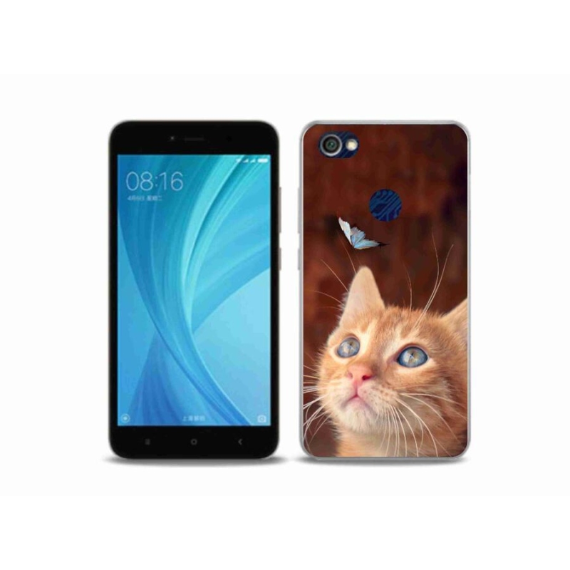 Gelový kryt mmCase na mobil Xiaomi Redmi Note 5A Prime - motýl a kotě