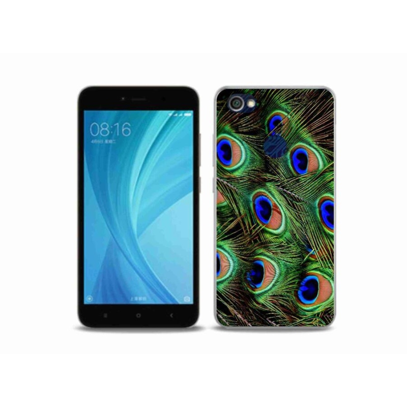 Gelový kryt mmCase na mobil Xiaomi Redmi Note 5A Prime - paví peří