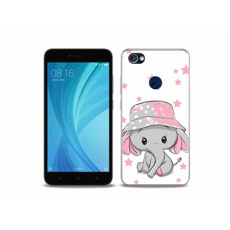 Gelový kryt mmCase na mobil Xiaomi Redmi Note 5A Prime - růžový slon