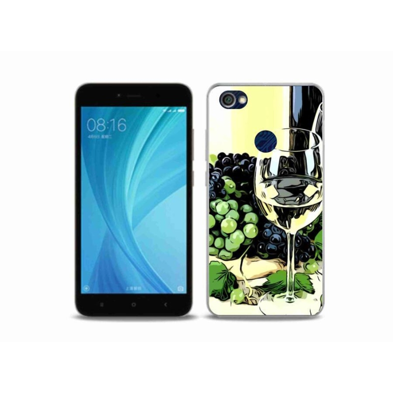Gelový kryt mmCase na mobil Xiaomi Redmi Note 5A Prime - sklenka vína