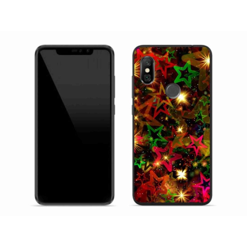 Gelový kryt mmCase na mobil Xiaomi Redmi Note 6 Pro - barevné hvězdičky