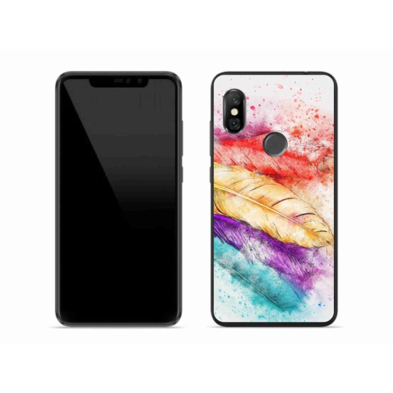 Gelový kryt mmCase na mobil Xiaomi Redmi Note 6 Pro - barevné peří