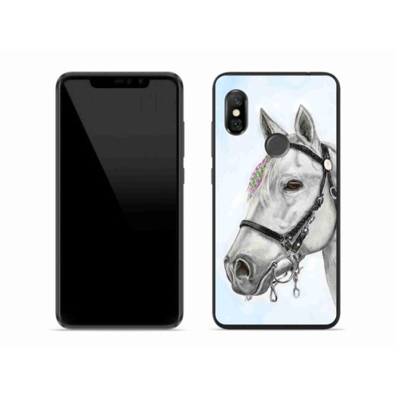 Gelový kryt mmCase na mobil Xiaomi Redmi Note 6 Pro - bílý kůň 1