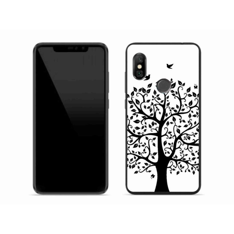 Gelový kryt mmCase na mobil Xiaomi Redmi Note 6 Pro - černobílý strom