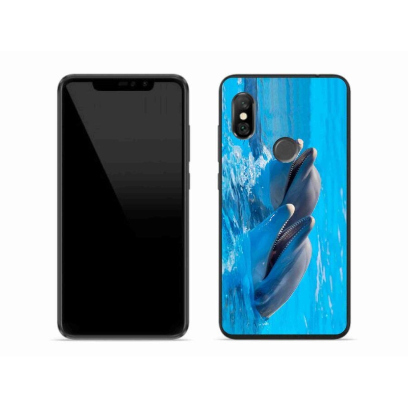 Gelový kryt mmCase na mobil Xiaomi Redmi Note 6 Pro - delfíni