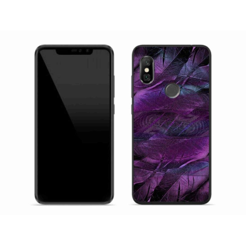 Gelový kryt mmCase na mobil Xiaomi Redmi Note 6 Pro - fialová pírka